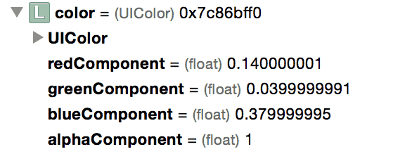 UIColor in Debug